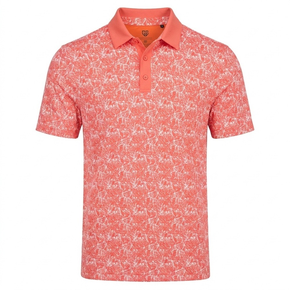 Graham Luxe Golf Polo Shirt Mens 2XL Magic Star Perfect Coral Colorway